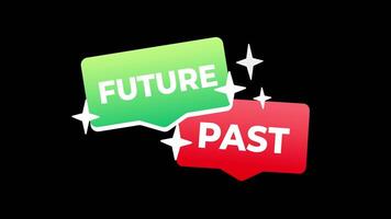 Future and Past Speech Bubbles with Sparkling Stars on Various Backgrounds video
