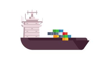 Container Ship Loading Cargo Animation on White and Green Screen video
