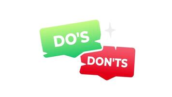 Dos and Donts with Floating Sparkling Stars on White and Blue Background video