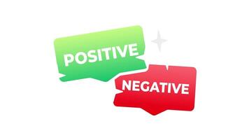 Speech bubbles with positive and negative words, useful for evaluating and giving feedback video