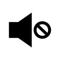 Icon representing muted sound with a speaker and a prohibition symbol in a simple and clear design for auditory settings vector