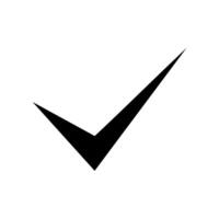 Check mark symbol indicating approval or completion in a minimalistic design style vector