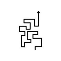 Complex maze design with upward direction illustrating a navigation challenge for problem-solving enthusiasts vector