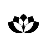 Elegant design of a black lotus flower with symmetrical petals on a white background showcasing simplicity and serenity vector
