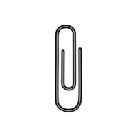 Simple black outline of a paperclip on a white background showcasing an everyday office supply for organizing documents and notes vector