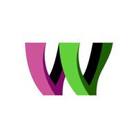 Unique and colorful logo design featuring overlapping letters with vibrant hues and modern style vector