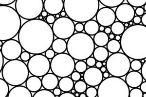 Intricate pattern of black circles on a white background creates a modern abstract design in a geometric style vector