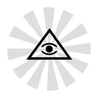Symbol of the eye within a triangle set against a circular background representing mystical themes and esoteric knowledge vector