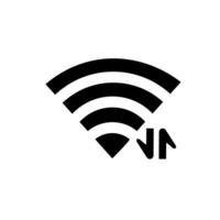 Symbol representing wireless internet connectivity with signal bars in a minimalist black design, wi-fi vector