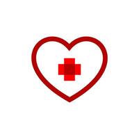 Symbol of health and care displayed as a heart with a medical cross, emphasizing compassion in healthcare environments vector