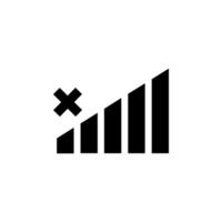 Signal strength indicator showing a decrease in connectivity status during late evening hours, mobile vector