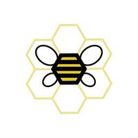 Design of a bee with hexagonal patterns, symbolizing nature and pollination vector
