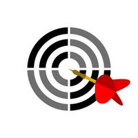Dart hitting bullseye on a target in a playful competition setting vector