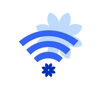 Modern technology combining floral design with connectivity theme in a vibrant graphic display vector