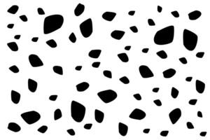 Black abstract shapes scattered across a white background create a modern artistic pattern vector