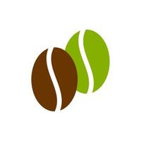 Coffee beans displayed in an artistic design showcasing the contrast between roasted and unroasted varieties vector