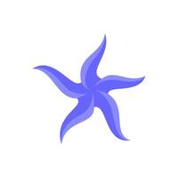 Stylized blue starfish design featuring flowing shapes and smooth lines vector