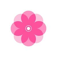Colorful pink flower design with overlapping petals on a plain background created for artistic visual appeal vector