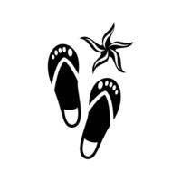 Flip flops and a starfish on sandy beach represent summer vibes and relaxation by the shore vector