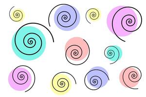 Colorful spiral patterns in pastel shades create a lively, abstract design for art and decor vector