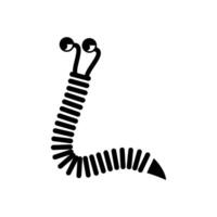 Creative illustration of a playful worm character designed with spiral shapes and expressive eyes vector