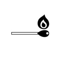 Matchstick igniting flame in simple black and white design on a clean background vector