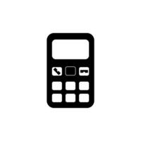 Black and white design of a simple calculator with phone and text message buttons vector