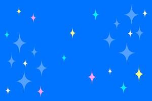 Colorful sparkling stars scattered across a vibrant blue background create a festive atmosphere for celebrations or artistic designs vector