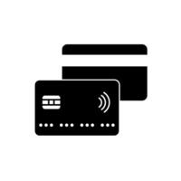 Two black credit cards displayed in a flat position with a contactless symbol on one of them vector