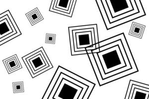 Abstract geometric pattern featuring black and white squares intersecting at various angles vector
