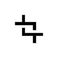 Minimalist black logo design featuring geometric shapes and lines in a modern style for branding vector