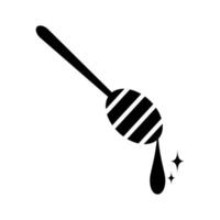 Honey dripper dripping golden nectar with sparkling details in a minimalist design vector