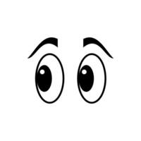 Expressive cartoon eyes conveying curiosity and surprise in a simple design on a white background vector