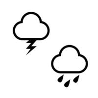 Icons representing thunderstorm and rain cloud weather conditions created with simple graphic design elements vector
