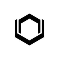 Unique geometric black logo design featuring a hexagonal shape with bold lines vector