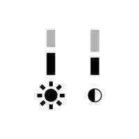 Symbols representing day and night with sun and moon icons in a simple black and white design vector
