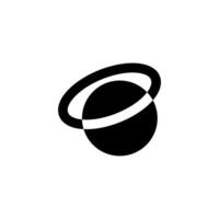 Abstract representation of a planet with rings in a minimalist style emphasizing shapes and contrasts vector
