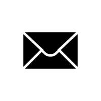Simple black envelope icon representing communication and messaging in digital design vector