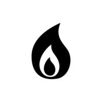 Black flame icon representing fire and energy, suitable for design or branding purposes vector