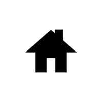 Simple black house icon representing home and shelter, suitable for various design projects and digital applications vector