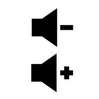 Adjusting volume settings with plus and minus speakers displayed on a digital interface vector