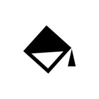 Intricate geometric design featuring a black triangular and square shape with unique angles vector