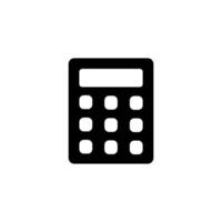 Simple calculator icon with black outline on white background designed for abstract digital applications vector