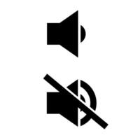 Sound control icons indicating volume levels and mute status for user interface design vector