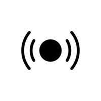 Circular symbol with radio waves indicating broadcasting or signal transmission in a modern digital context vector