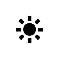 Simple black sun symbol with rays representing warmth, energy, and positivity for design use vector