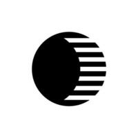 Unique abstract design featuring a black circle partially striped, representing modern art in a minimalist style vector