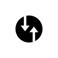 Graphic symbol representing data upload and download processes in technology and digital communication vector