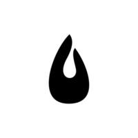 Stylized flame graphic design suitable for modern art or branding projects featuring a simple black silhouette on a white background vector