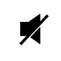 Silhouette of a muted sound symbol displayed in a minimalist design on a blank background vector